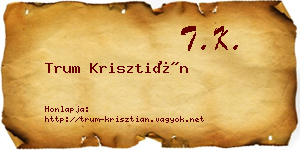 Trum Krisztián névjegykártya